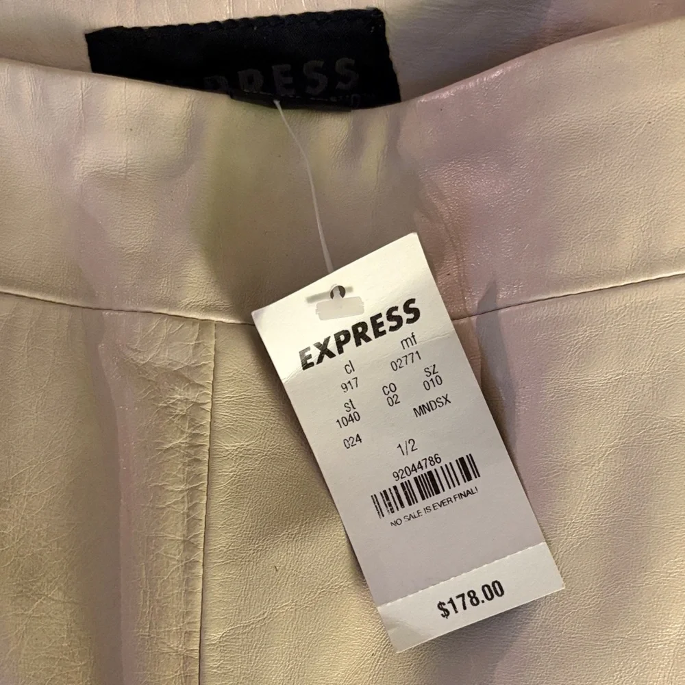 Express Women’s Leather Pants in Beige - Picture 3 of 4